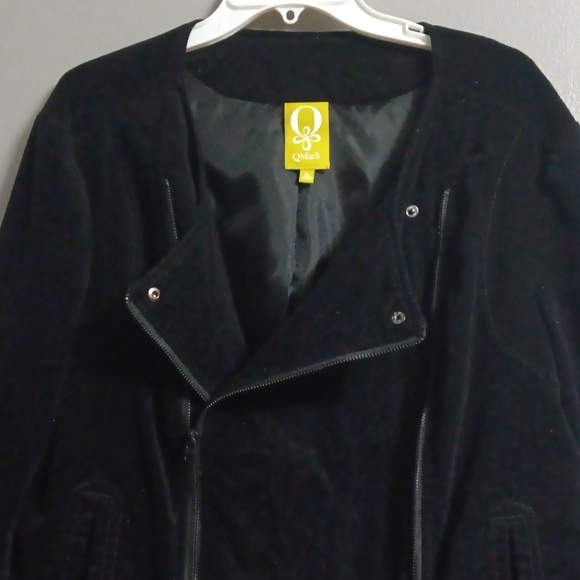 QMack Womens Moto style Velour Jacket - Picture 1 of 11